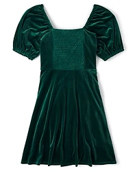 Womens Matching Family Velour A-Line Dress