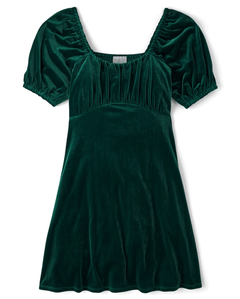 Womens Matching Family Velour A-Line Dress