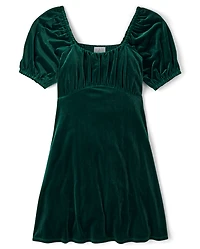 Womens Matching Family Velour A-Line Dress