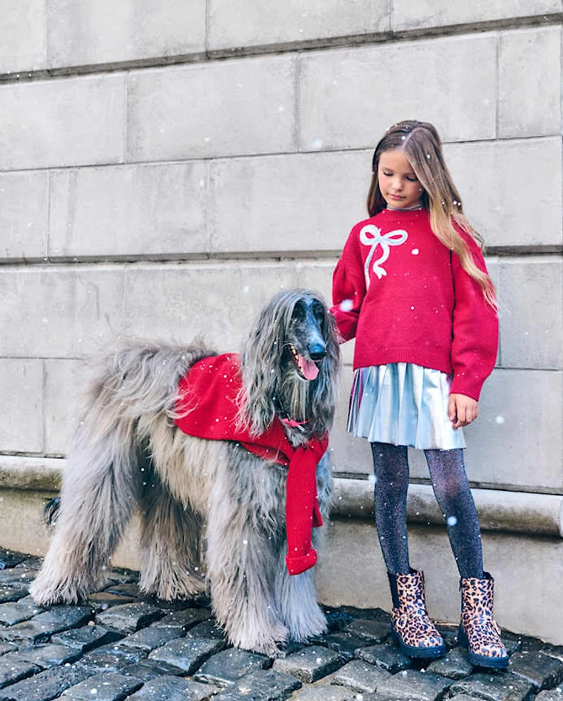 Girls Metallic Pleated Skirt