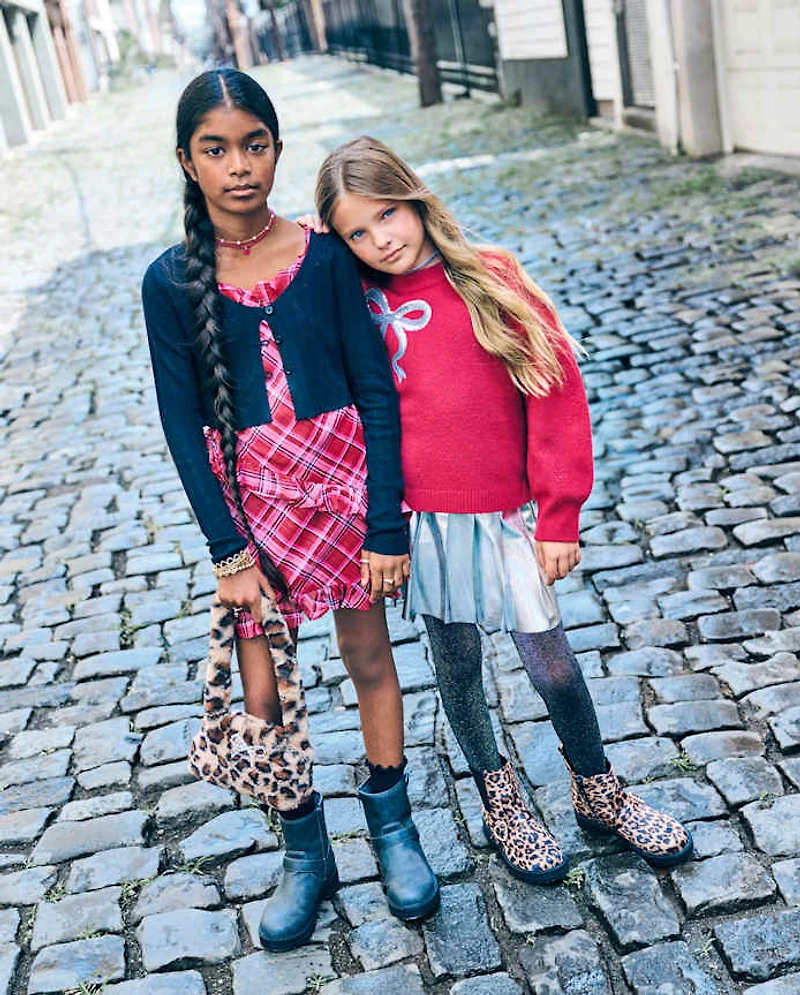 Girls Metallic Pleated Skirt