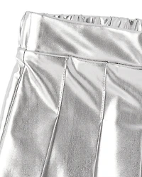 Girls Metallic Pleated Skirt