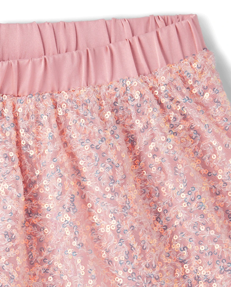 Jupe à volants sequins pour filles