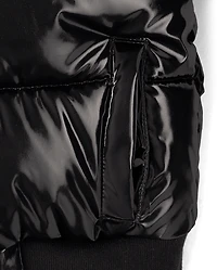 Doudoune bomber mi-lourde brillante pour filles