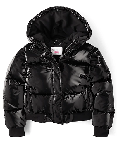 Doudoune bomber mi-lourde brillante pour filles
