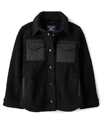 Girls Sherpa Shacket