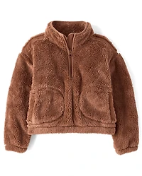 Girls Sherpa Half Zip Pullover