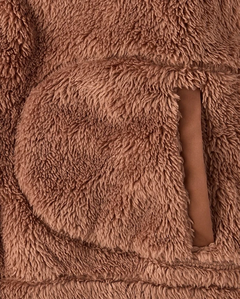 Girls Sherpa Half Zip Pullover