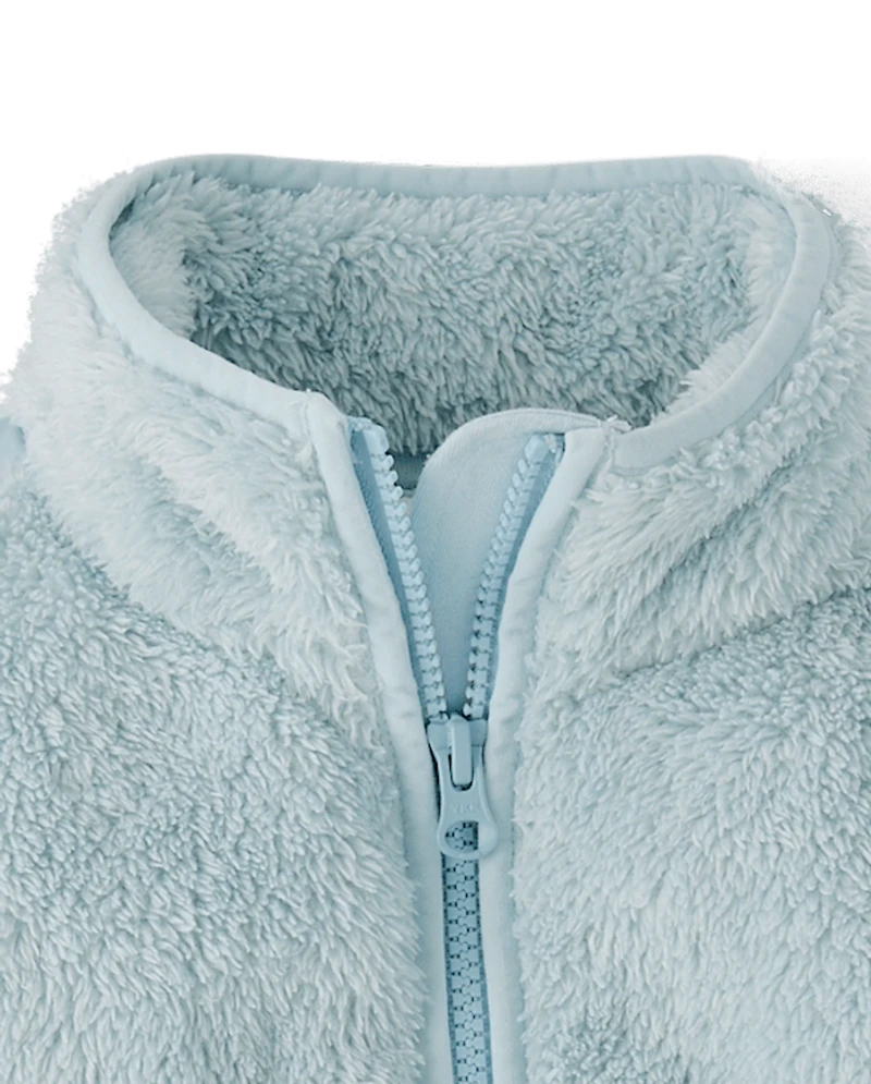 Girls Sherpa Half Zip Pullover