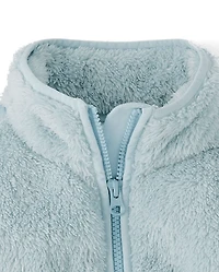 Girls Sherpa Half Zip Pullover