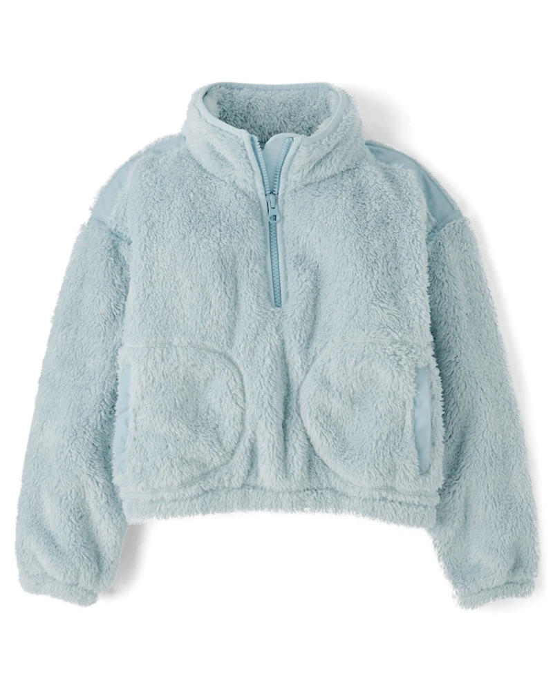 Girls Sherpa Half Zip Pullover