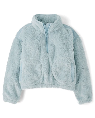Girls Sherpa Half Zip Pullover