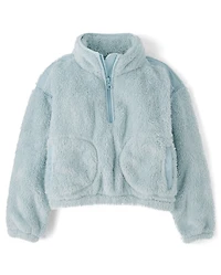 Girls Sherpa Half Zip Pullover