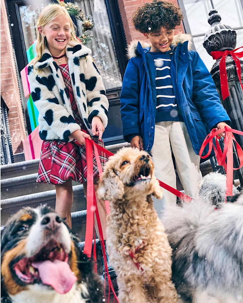 Girls Heart Faux Fur Coat