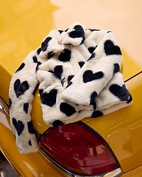 Girls Heart Faux Fur Coat