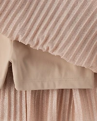 Girls Shimmer Pleated Mesh Skort