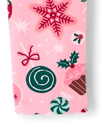 Girls Print Winter Warm Leggings