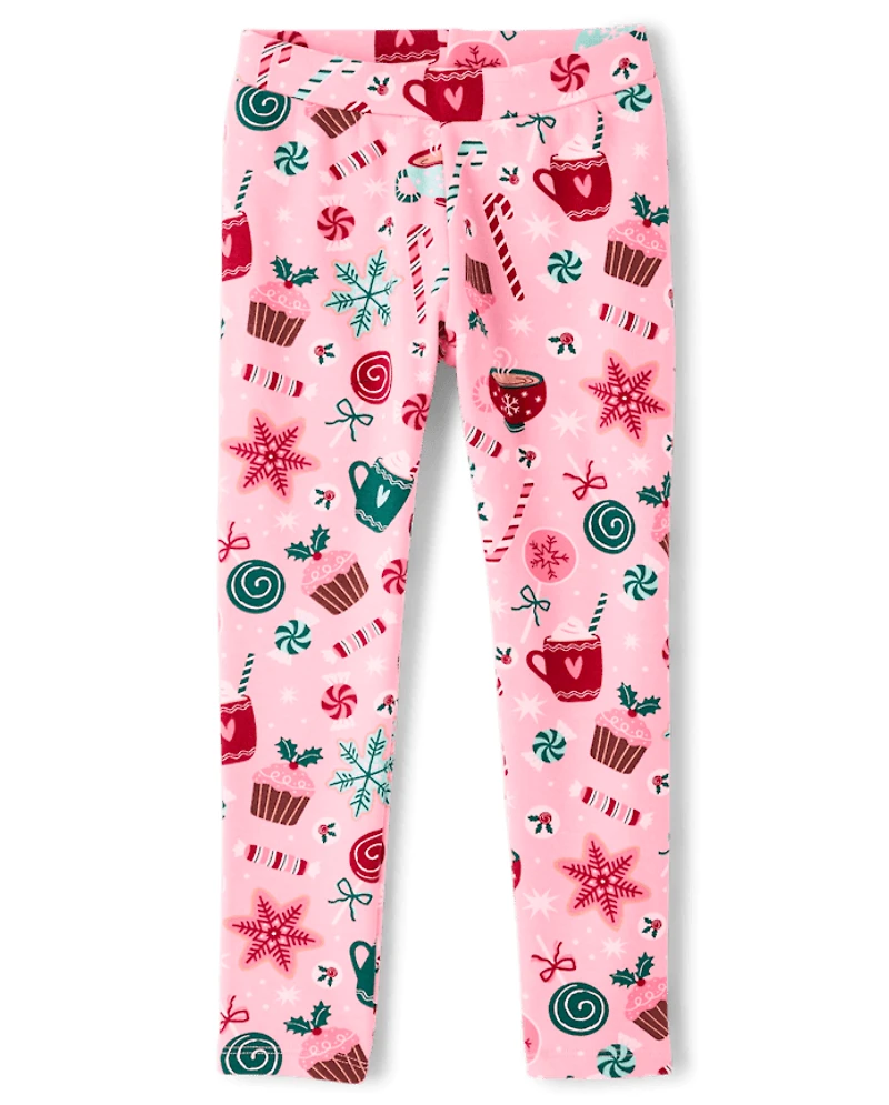 Girls Print Winter Warm Leggings