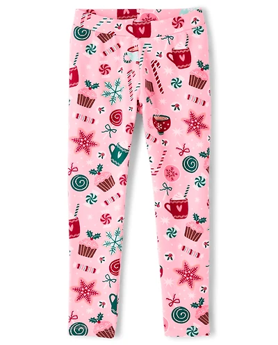 Girls Print Winter Warm Leggings