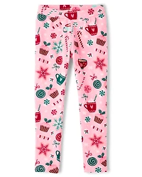 Girls Print Winter Warm Leggings