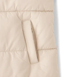 Girls Heavyweight Faux Fur Lined Long Puffer Jacket