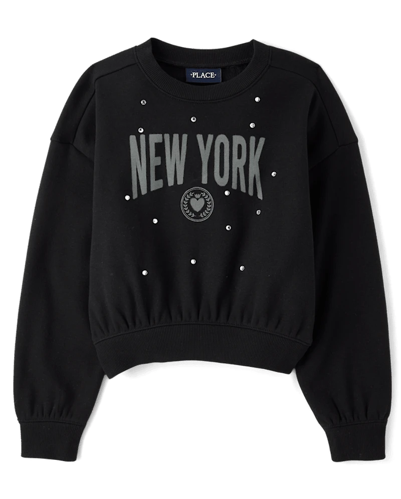Girls Embellished Winter Warm Sweatshirt