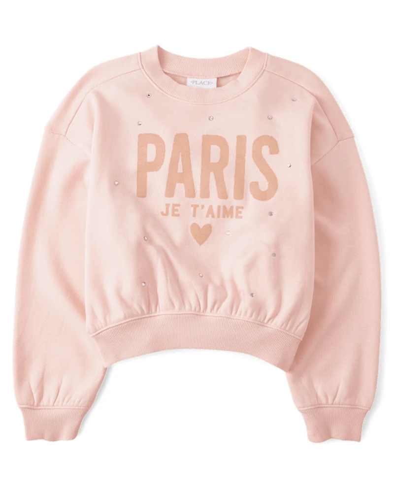 Girls Embellished Winter Warm Sweatshirt