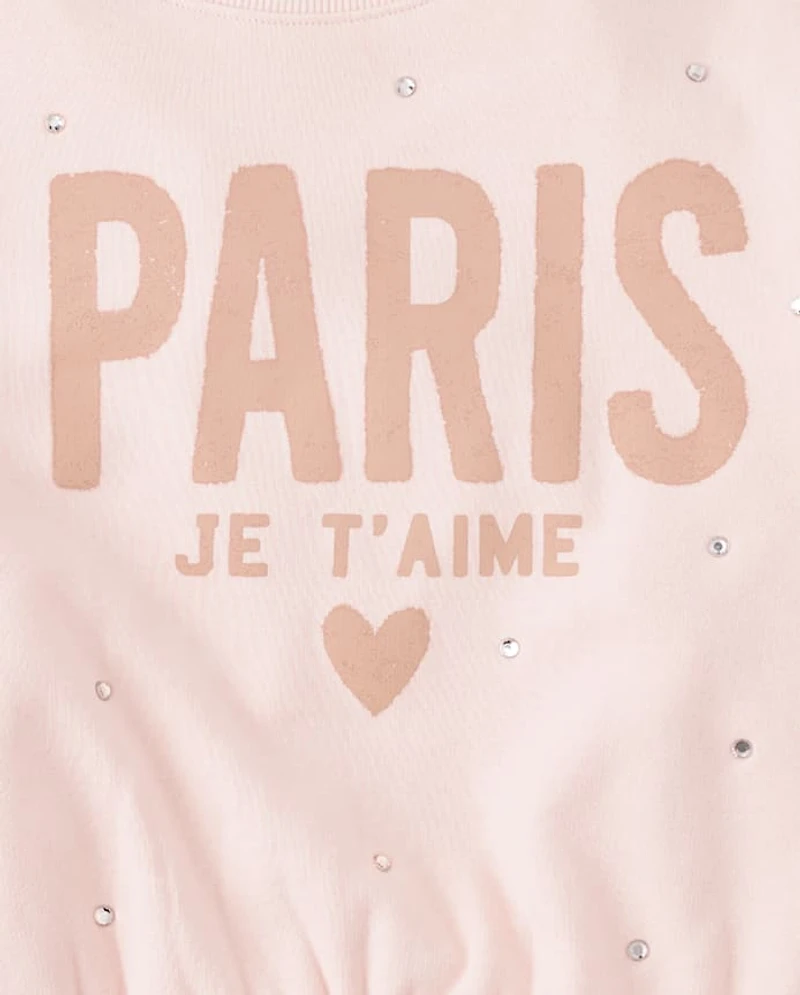 Girls Embellished Winter Warm Sweatshirt