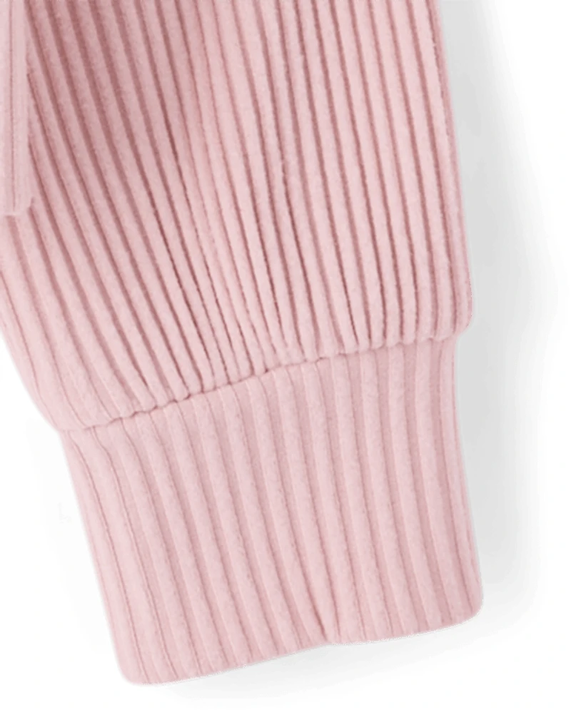 Girls Plush Rib Hoodie
