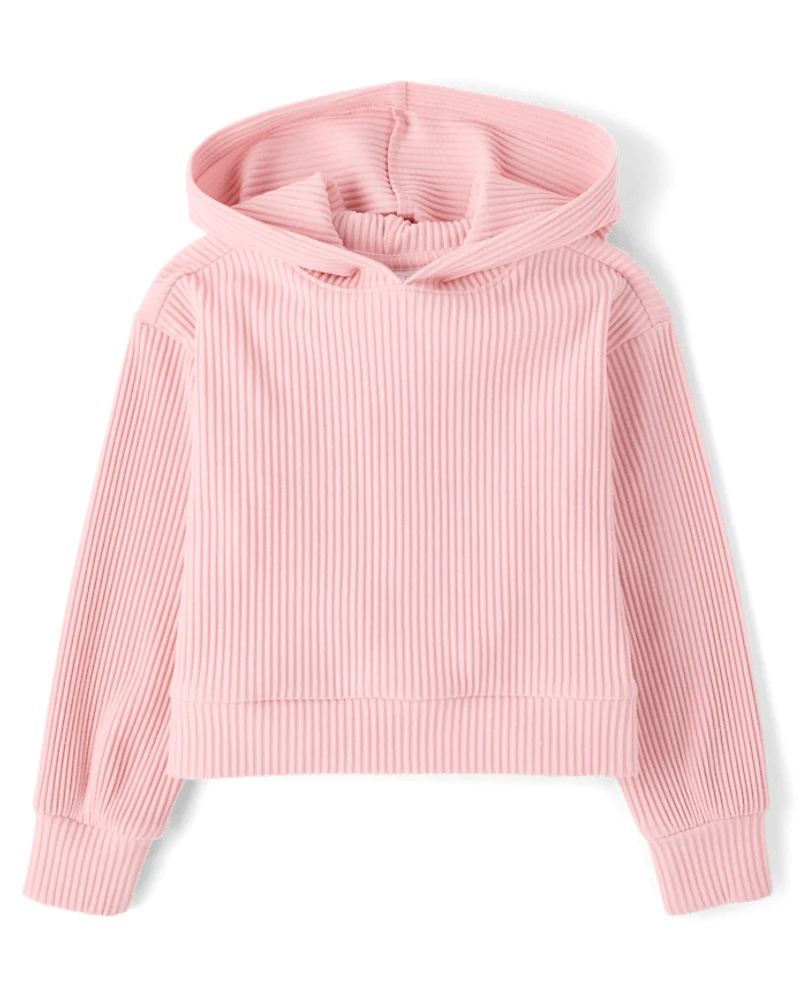 Girls Plush Rib Hoodie