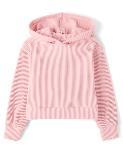 Girls Plush Rib Hoodie