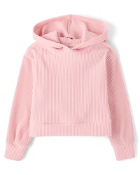 Girls Plush Rib Hoodie