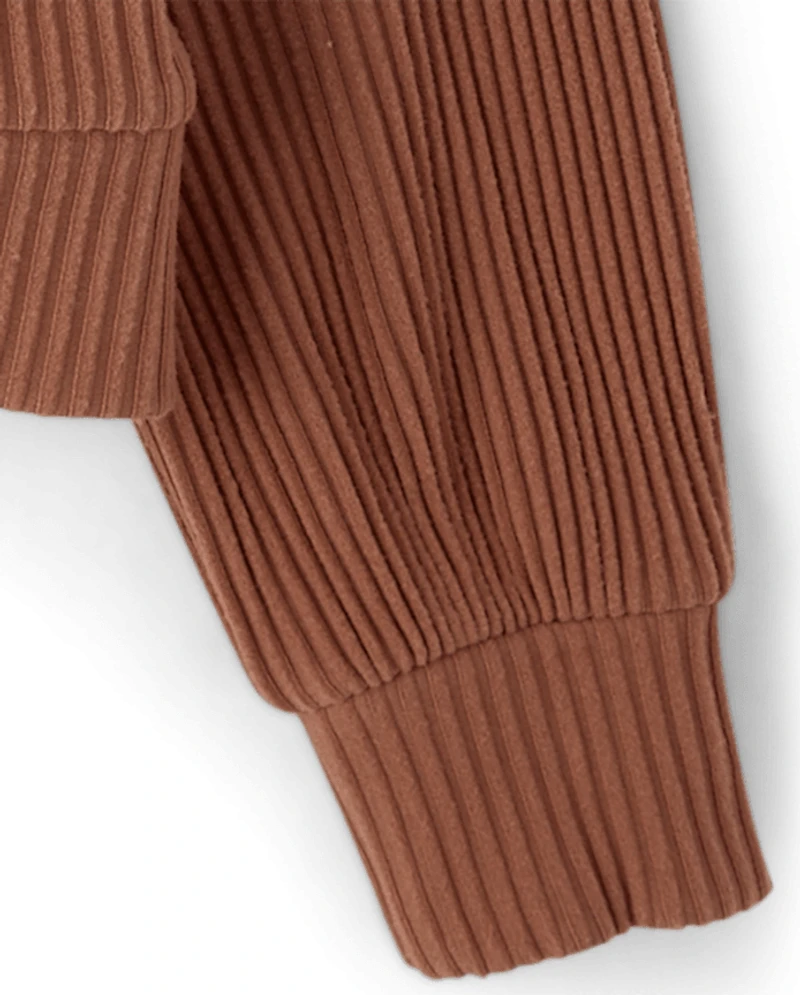 Girls Plush Rib Hoodie
