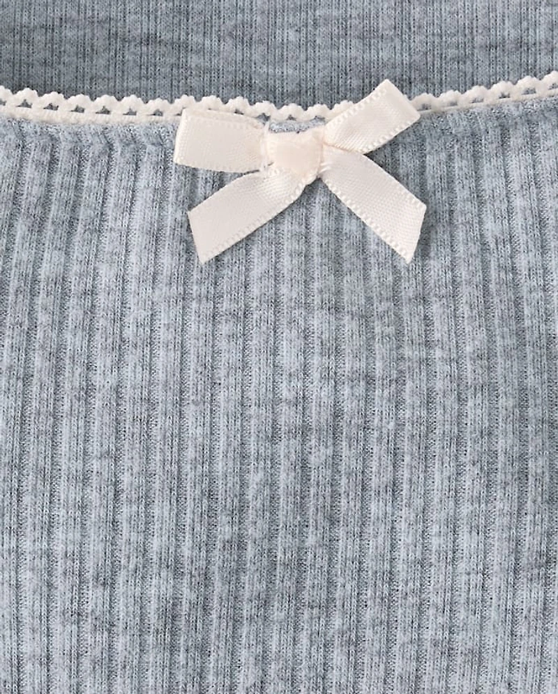 Girls Ribbed Lettuce Top