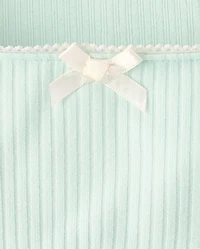 Girls Ribbed Lettuce Top