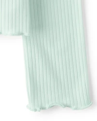Girls Ribbed Lettuce Top