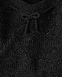 Girls Pointelle Bow Sweater