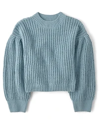 Girls Shaker Stitch Chenille Sweater