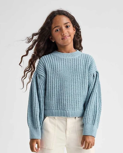 Pull chenille à point shaker pour fille