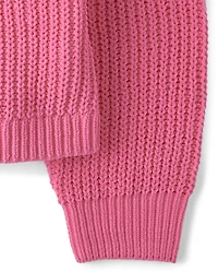 Girls Shaker Stitch Chenille Sweater