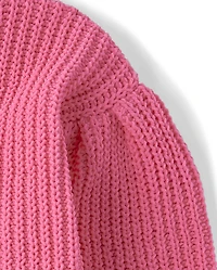 Girls Shaker Stitch Chenille Sweater