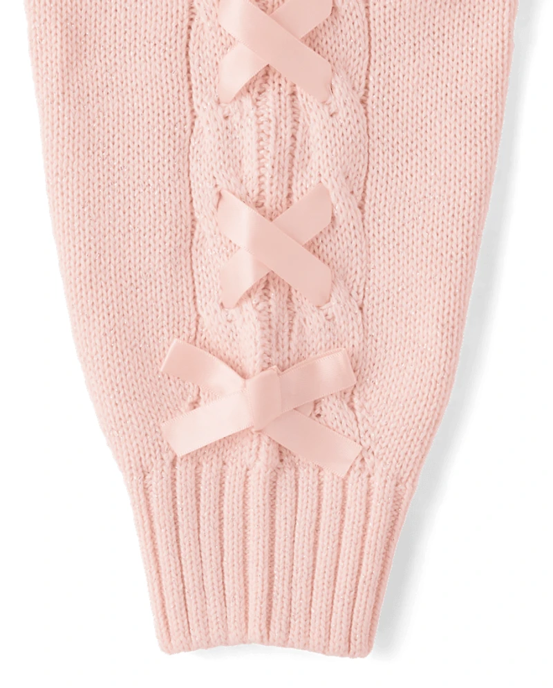 Girls Ribbon Cable Knit Sweater