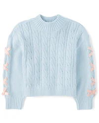 Girls Ribbon Cable Knit Sweater