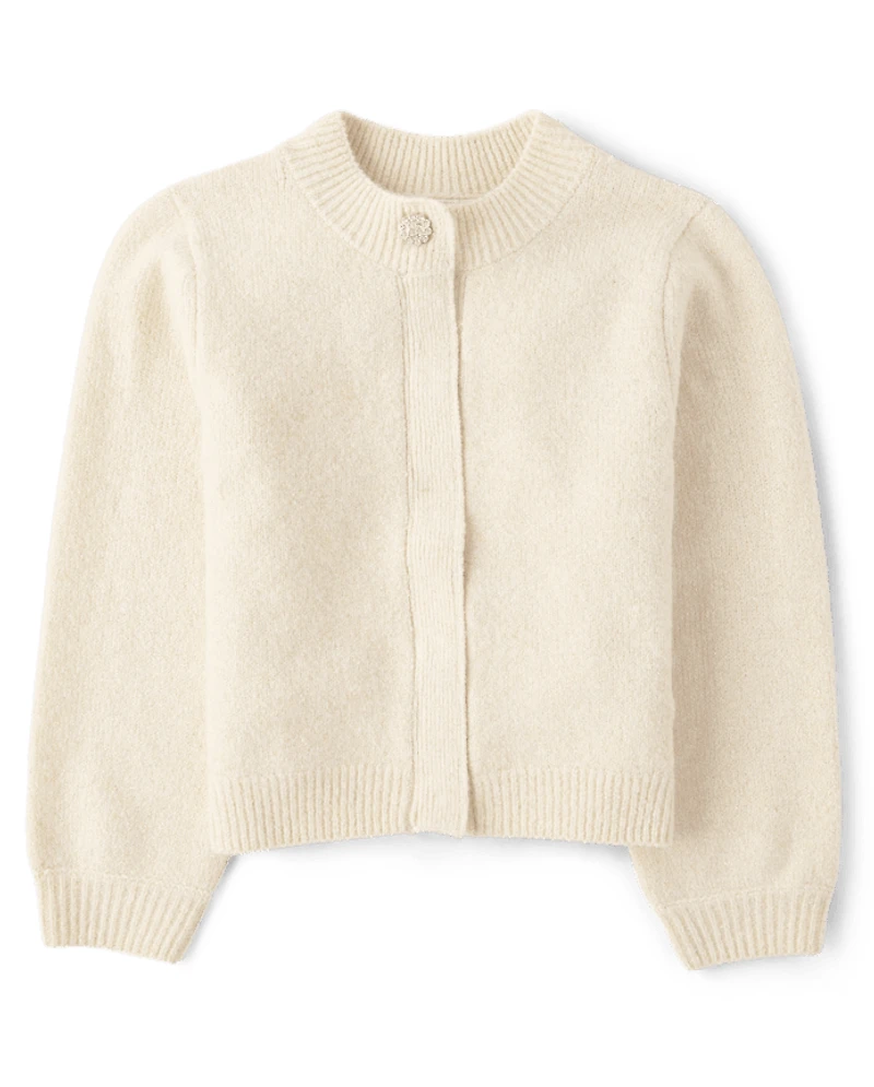 Cardigan pull scintillant pour fille