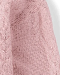 Girls Cable Knit Cropped Chunky Sweater