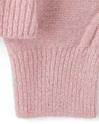Girls Cable Knit Cropped Chunky Sweater