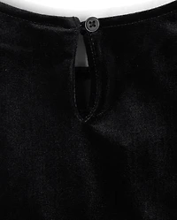 Girls Flocked Polka Dot Drop Waist Tutu Dress