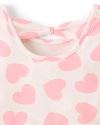Baby And Toddler Girls Heart Bow Back Dress
