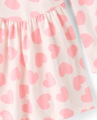 Baby And Toddler Girls Heart Bow Back Dress