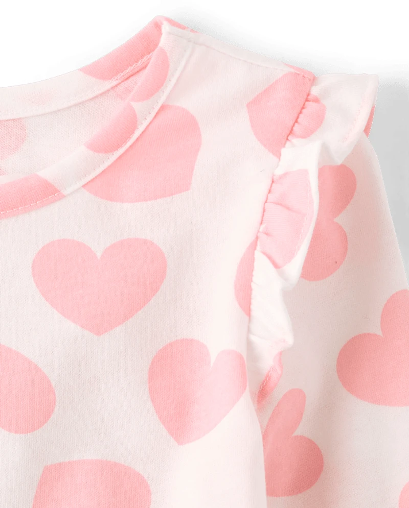 Lot de 3 hauts à cœurs pour petites filles